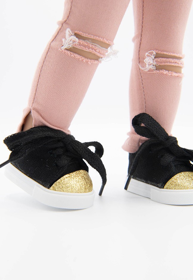 black and gold glitter shoes